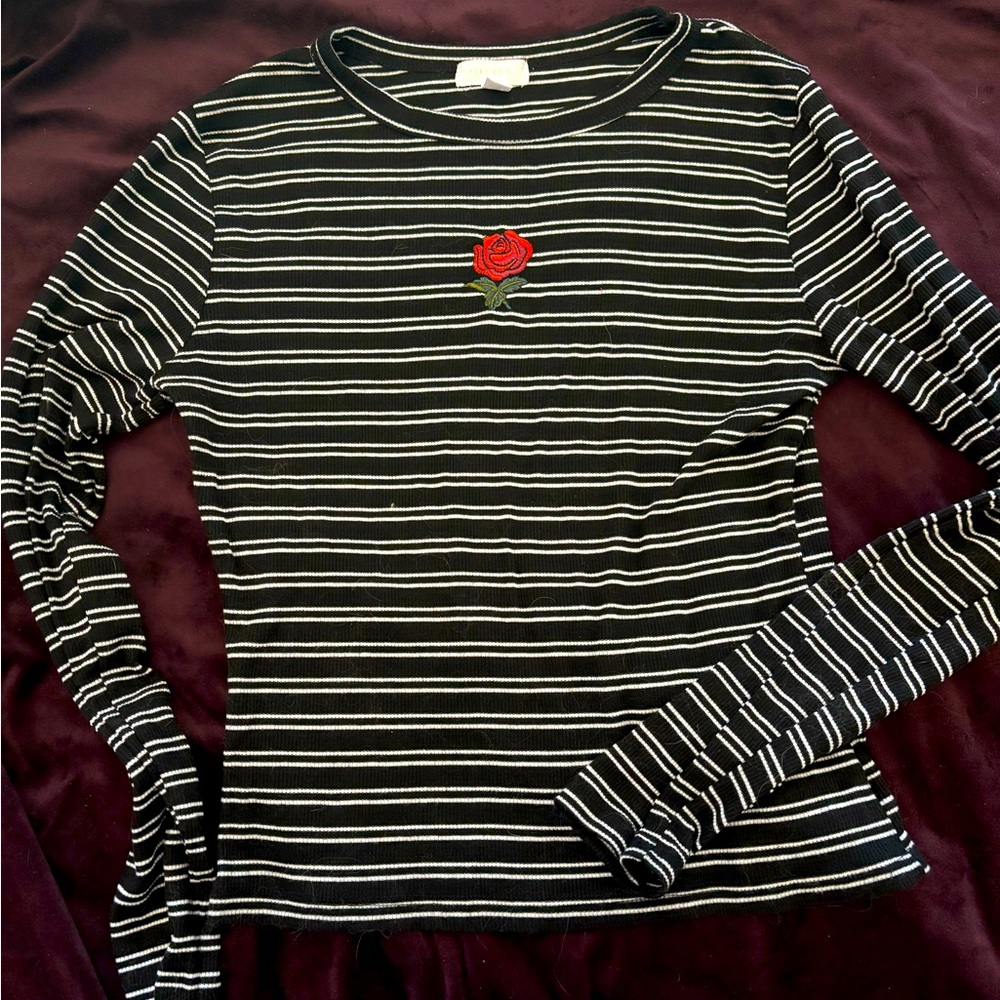 Long sleeve  striped T Shirt, M